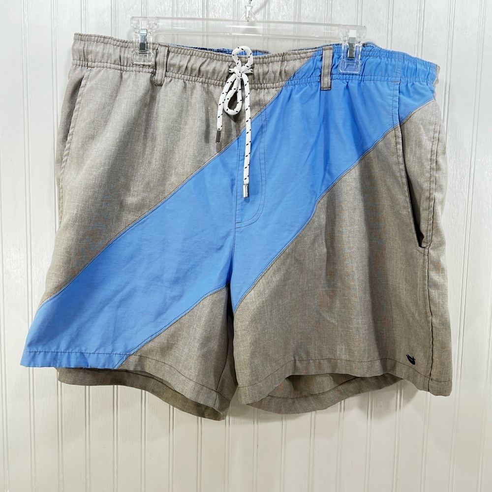 Southern Marsh Men's Two-Tone Gray & Blue Swim Trunks